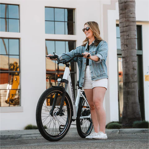 woman electric bicycle