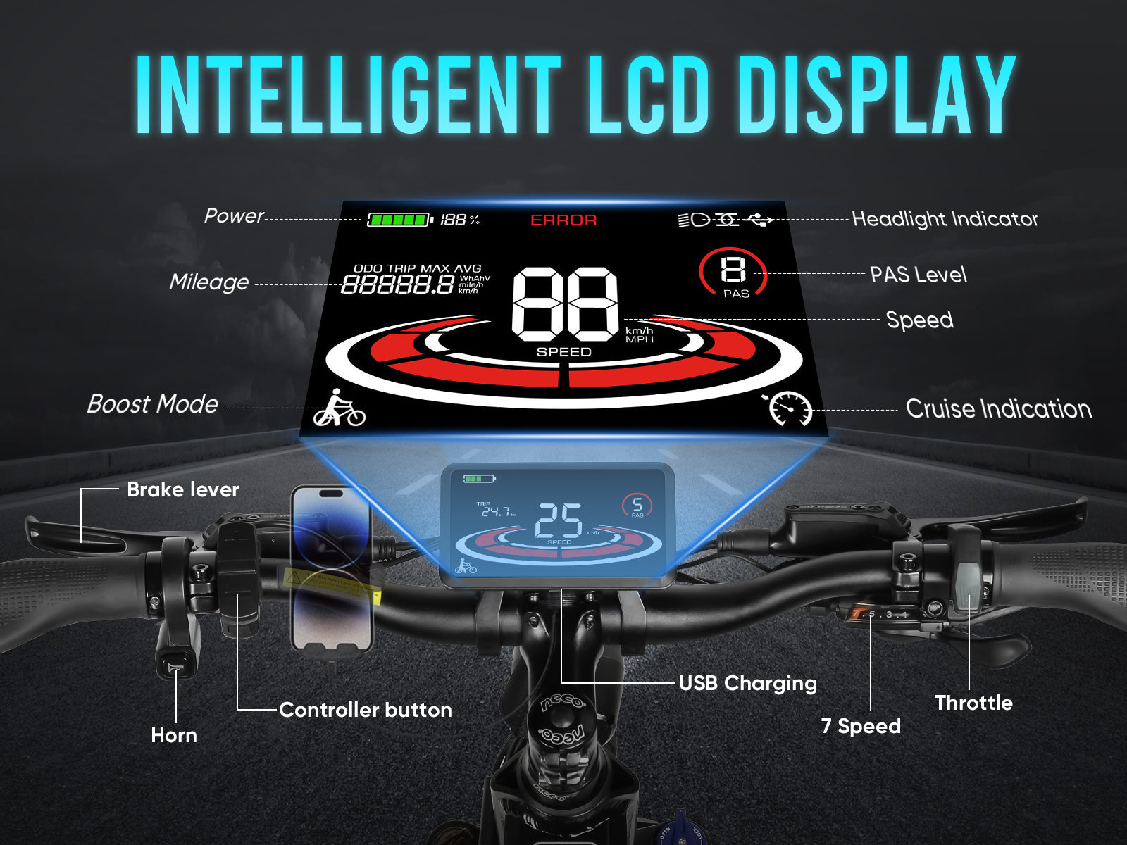 LO26 Plus Fat Tire Mountain E-Bike