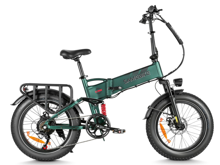 samebike electric folding bicycle RS-A02 Pro Fat Tire Off Road E-bike leopard Abu Garcia AMBS-6500 Ambassadeur Color:03 Grayish Blue Foldable design for portability.