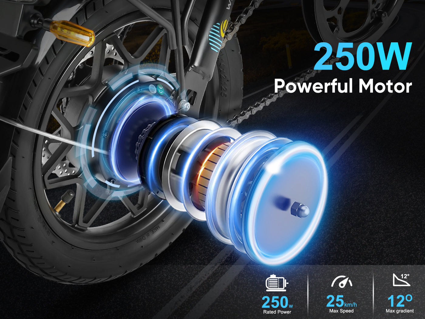 YINYU14 250W Compact Folding E-Bike